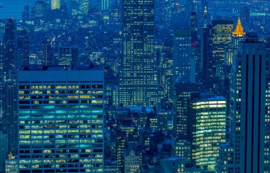 Günbatımında New York Manhattan manzarası