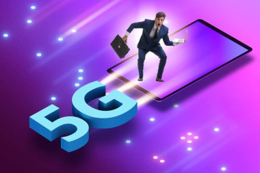 5G teknoloji telekomünikasyon konsepti - izometrik projeksiyon