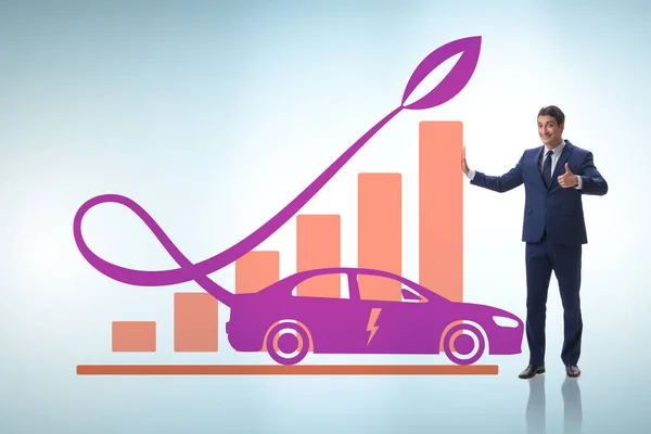 Growth of electric car usage concept — Stock Photo, Image