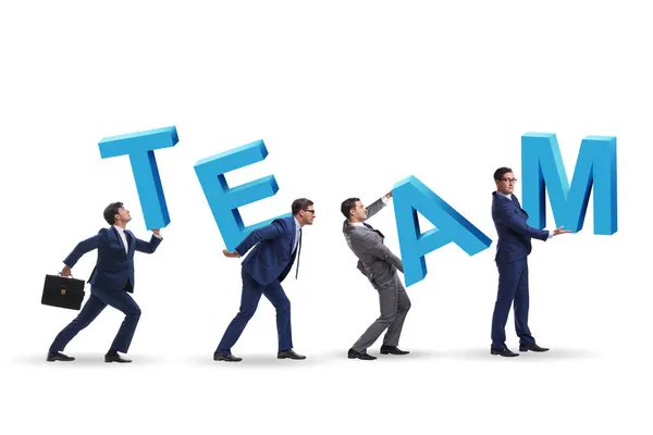 Teamwork concept met mensen die teambrieven dragen — Stockfoto