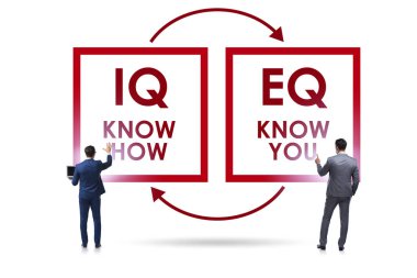İş adamlarıyla EQ ve IQ beceri kavramları