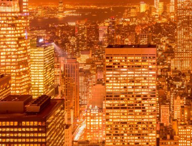 Günbatımında New York Manhattan manzarası