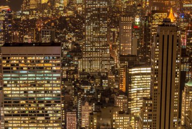 Günbatımında New York Manhattan manzarası