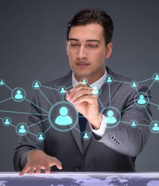 İşadamı sosyal ağlar kavram