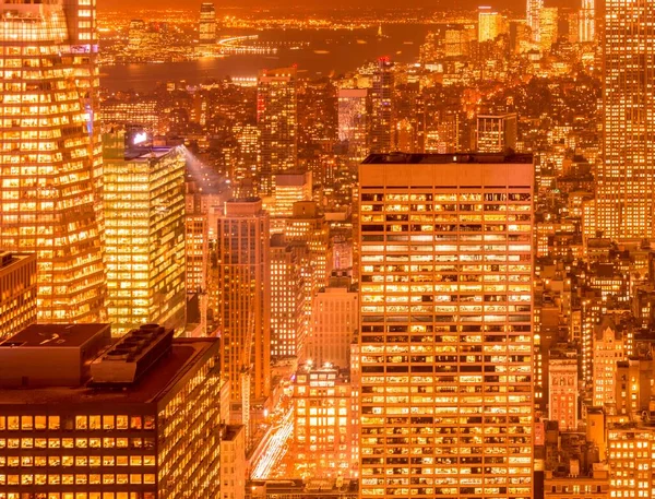 Vue de New York Manhattan pendant les heures de coucher du soleil — Photo