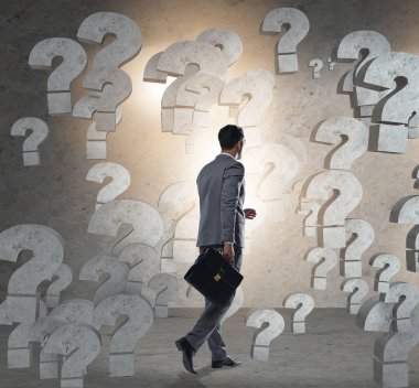 İş işadamı karşılıklı soru