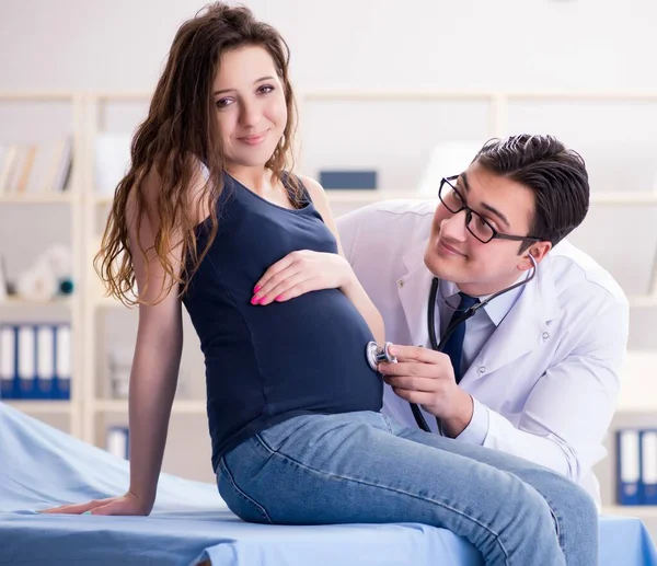 Γιατρός εξέταση έγκυος γυναίκα ασθενής — Φωτογραφία Αρχείου