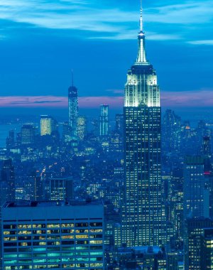 Günbatımında New York Manhattan manzarası