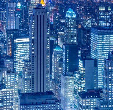 Günbatımında New York Manhattan manzarası