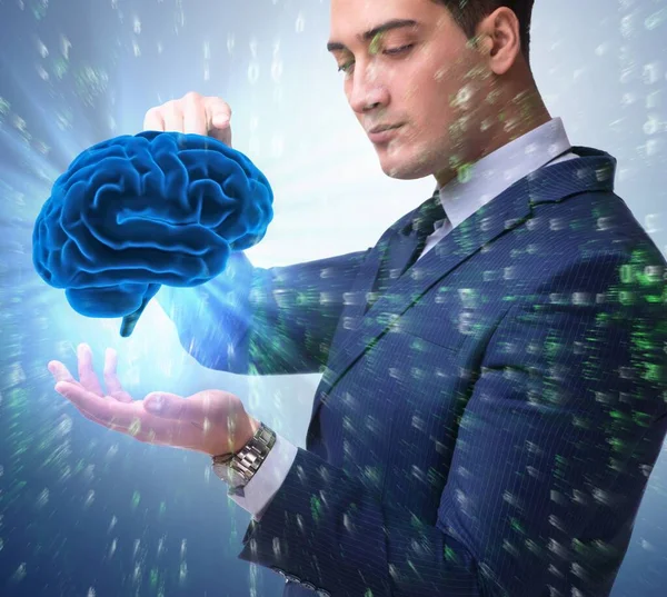 Geschäftsmann im Konzept der künstlichen Intelligenz — Stockfoto