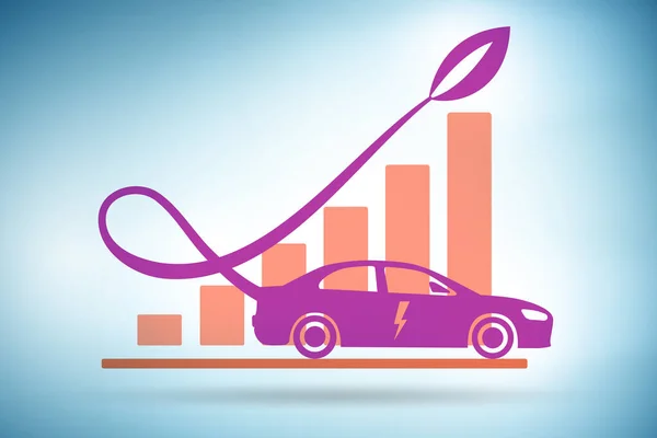 Crescimento do conceito de uso de carro elétrico — Fotografia de Stock