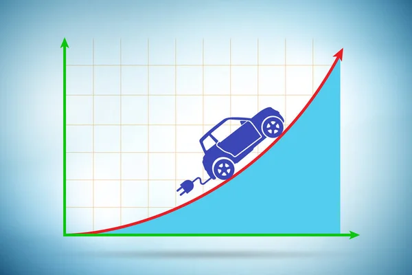 Crescita del concetto di utilizzo di auto elettriche — Foto Stock