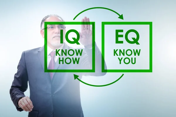 EQ- und IQ-Kompetenzkonzepte mit Geschäftsleuten — Stockfoto