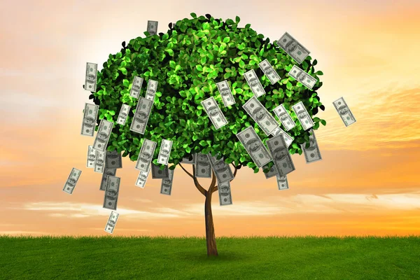 Árbol de dinero en el concepto de negocio - 3d renderizado — Foto de Stock