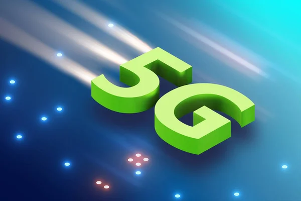 5G teknoloji telekomünikasyon konsepti - 3D görüntüleme — Stok fotoğraf