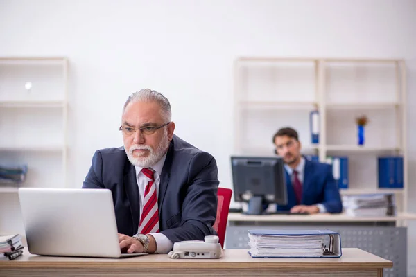 Två manliga kollegor som arbetar på kontoret — Stockfoto
