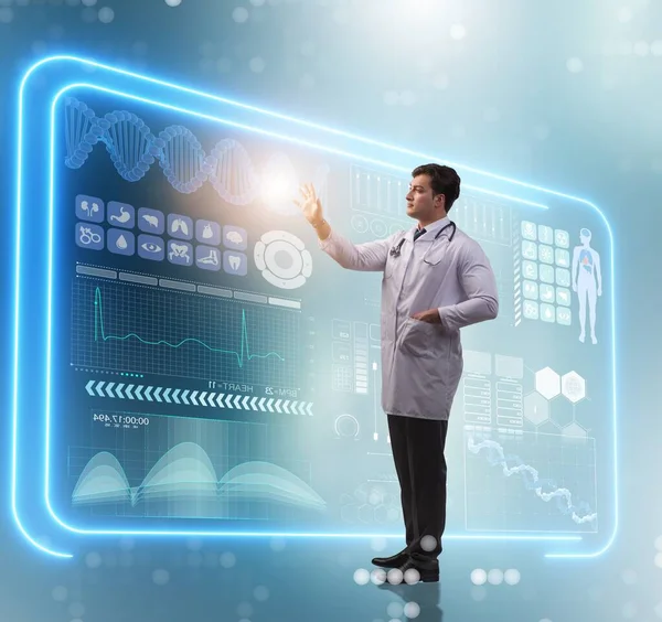 Hombre doctor en medicina futurista concepto médico —  Fotos de Stock