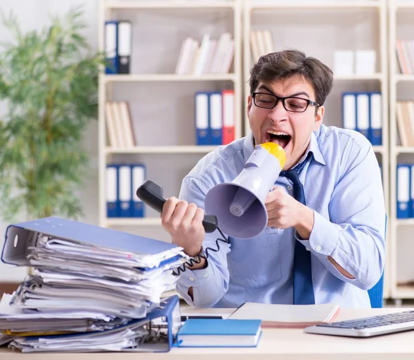 Stressful businessman working in the office — Stock Photo, Image