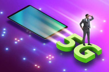 5G teknoloji telekomünikasyon konsepti - izometrik projeksiyon