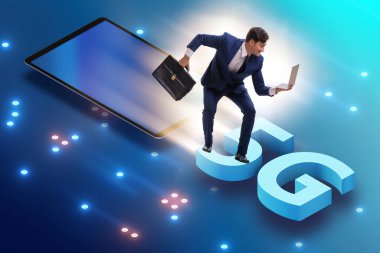 5G teknoloji telekomünikasyon konsepti - izometrik projeksiyon