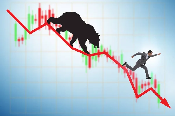 Zakenman ter illustratie van de bearish markt — Stockfoto