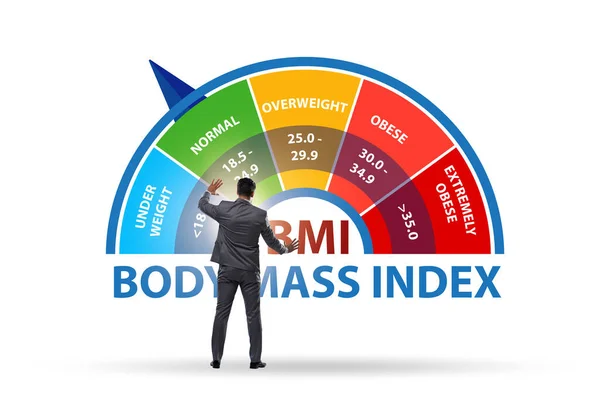 Концепция ИМТ - индекс массы тела человека — стоковое фото