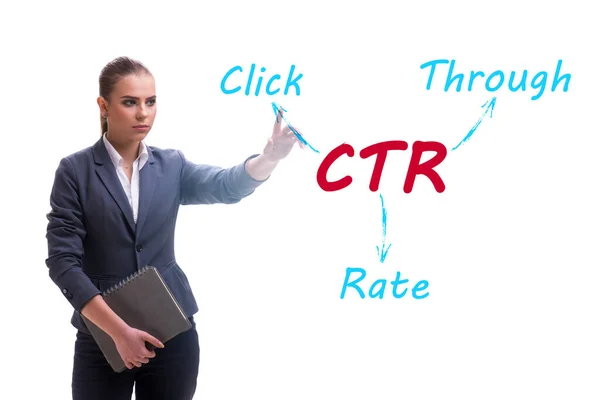 CTR κάντε κλικ μέσα από την έννοια ποσοστό με τους επιχειρηματίες — Φωτογραφία Αρχείου