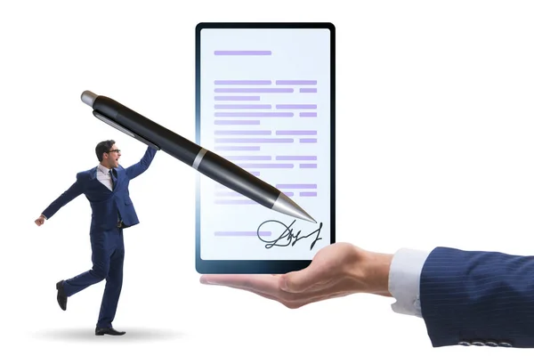 Elektronische handtekening concept in het bedrijfsleven — Stockfoto