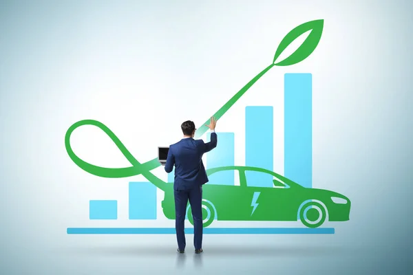 Growth of electric car usage concept — Stock Photo, Image