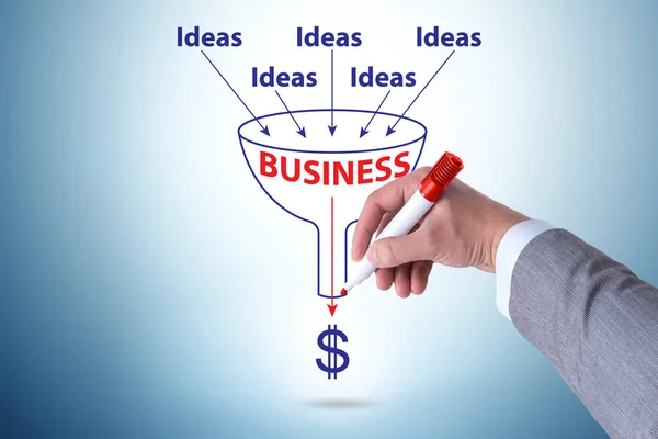 Illustration för att omvandla idéer till affärsresultat — Stockfoto
