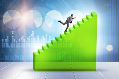 İş adamının kariyer merdiveni konsepti