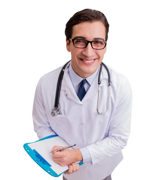 Männlicher Arzt isoliert auf weißem Hintergrund — Stockfoto