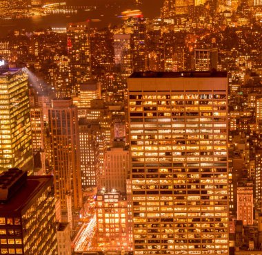 Günbatımında New York Manhattan manzarası