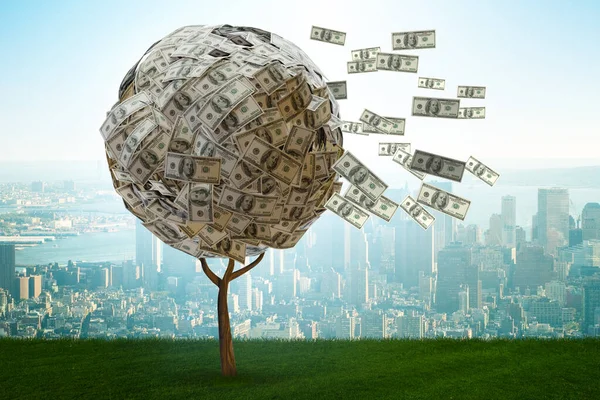 Árbol de dinero en el concepto de negocio - 3d renderizado — Foto de Stock