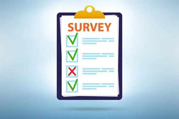 Survey questionnaire with tick boxes