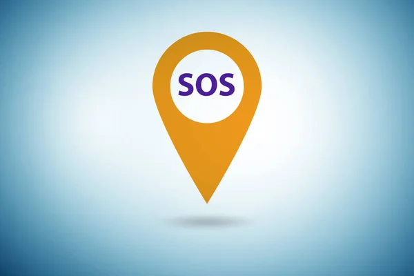 Conceito de SOS - pedido de socorro em caso de perigo — Fotografia de Stock