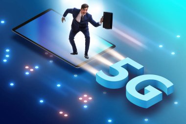 5G teknoloji telekomünikasyon konsepti - izometrik projeksiyon