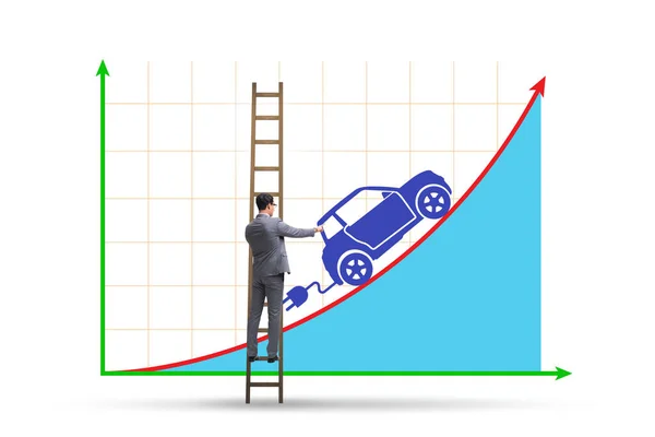 Crescimento do conceito de uso de carro elétrico — Fotografia de Stock