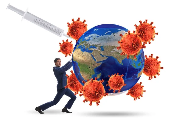 Konzept der Globalimpfung gegen Covid-19 Coronavirus — Stockfoto