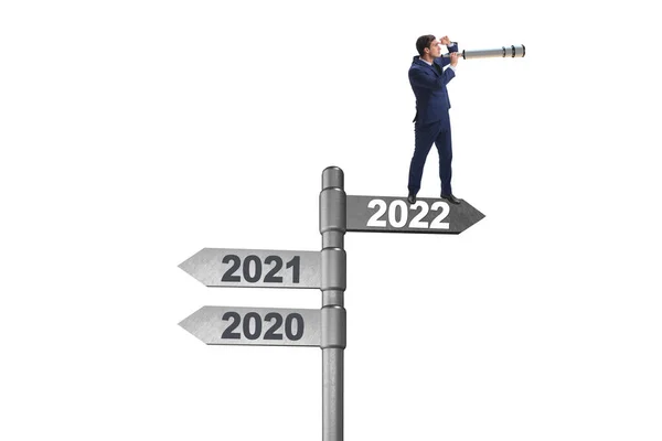 Empresario en el cartel de 2021 a 2022 — Foto de Stock