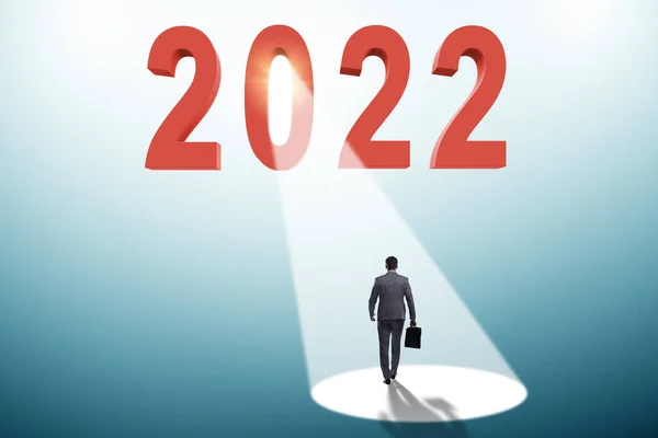 Koncepcja roku 2022 w świetle reflektorów — Zdjęcie stockowe