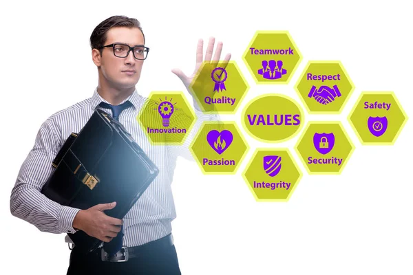 Empresario en el concepto de valores corporativos — Foto de Stock