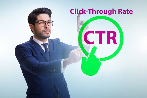 CTR click through rate concept with business people — стоковое фото