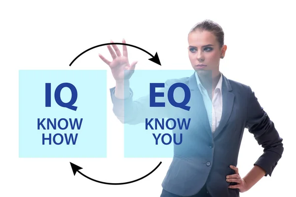 EQ- und IQ-Kompetenzkonzepte mit Unternehmerin — Stockfoto