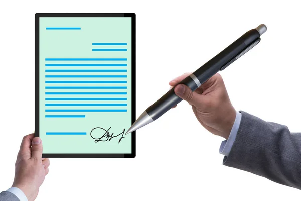 Elektronische handtekening concept in het bedrijfsleven — Stockfoto