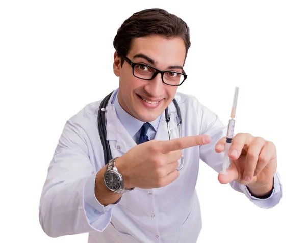 Médico masculino isolado no fundo branco — Fotografia de Stock