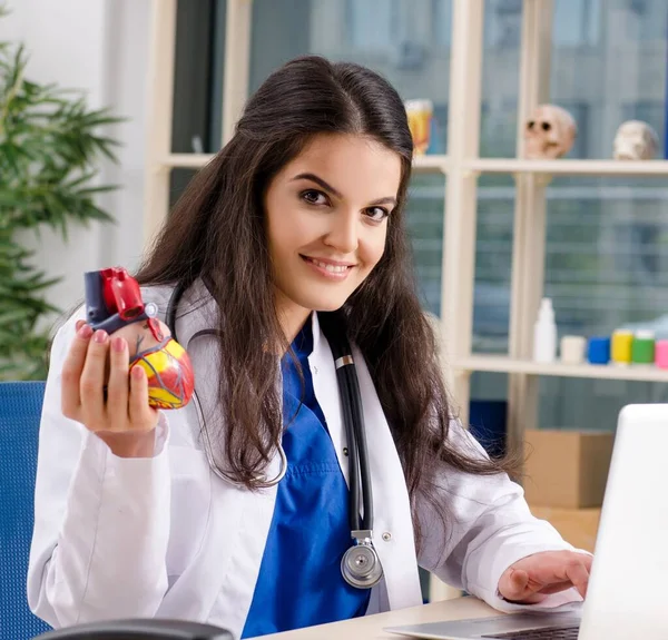 A klinikán dolgozó női orvos kardiológus. — Stock Fotó