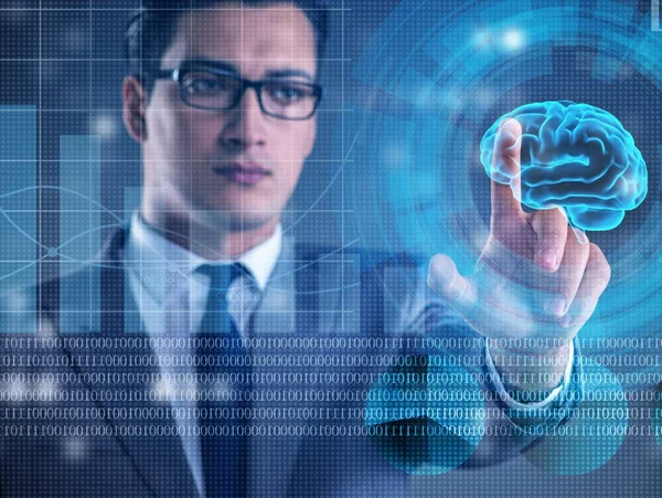 Businessman in artificial intelligence concept — Stock Photo, Image