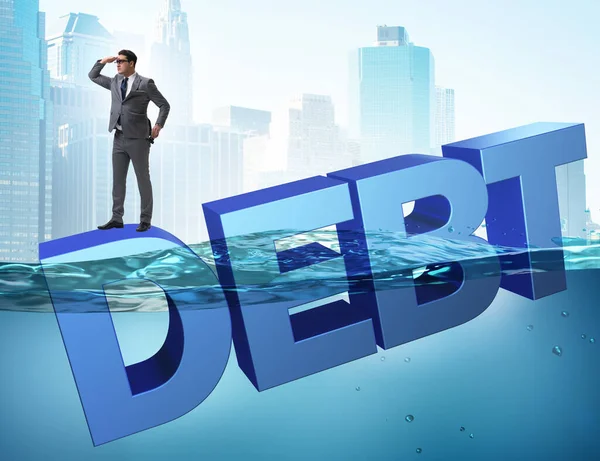 Üzletember az adósság üzleti koncepcióban — Stock Fotó