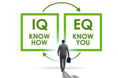 İş adamlarıyla EQ ve IQ beceri kavramları